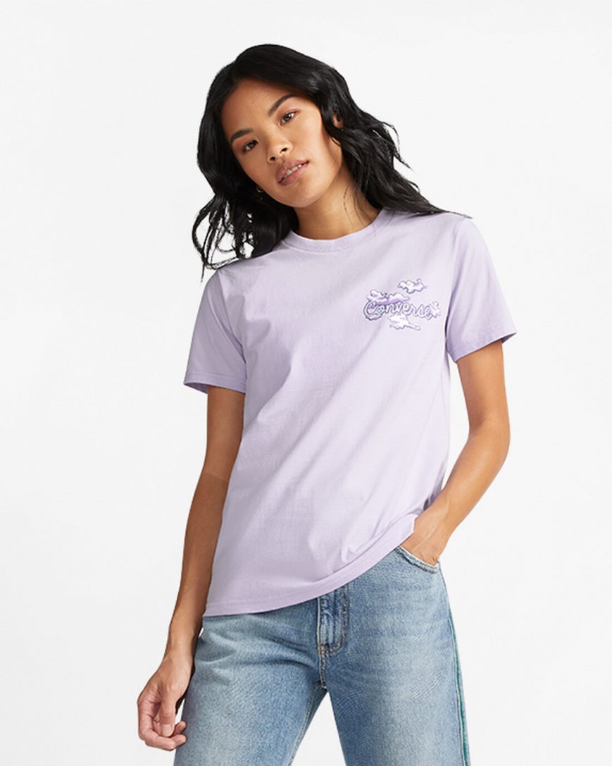 Camiseta Converse Dreamer Gráficas Feminino Roxo | PT U00T9P4